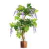 Leaf 110cm Artificial Purple Wisteria Tree With Copper Metal Planter -HOMCO Garden Shop 110cm artificial purple wisteria tree with copper metal planter5060950400140 01c MP