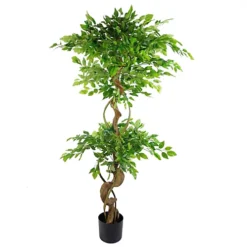 Leaf 150cm Twisted Trunk Artificial Japanese Fruticosa Style Ficus Tree -HOMCO Garden Shop 150cm twisted trunk artificial japanese fruticosa style ficus tree5060532978340 02c MP