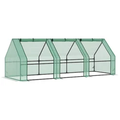 2.7M Steeple Polytunnel Greenhouse Poly Tunnel Green Hot House Steel Frame New -HOMCO Garden Shop 2 7m steeple polytunnel greenhouse poly tunnel green hot house steel frame new5060348503644 02c MP