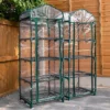 2 PACK Of Outdoor Garden Mini Greenhouse 141cm Tall With 4 Shelves Green House, Waterproof Transparent PVC Cover Roll Up Zip Door -HOMCO Garden Shop 2 pack of outdoor garden mini greenhouse 141cm tall with 4 shelves green house waterproof transparent pvc cover roll up zip door5060907222481 01c MP