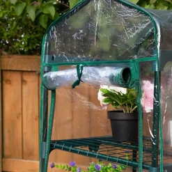 2 PACK Of Outdoor Garden Mini Greenhouse 141cm Tall With 4 Shelves Green House, Waterproof Transparent PVC Cover Roll Up Zip Door -HOMCO Garden Shop 2 pack of outdoor garden mini greenhouse 141cm tall with 4 shelves green house waterproof transparent pvc cover roll up zip door5060907222481 03c MP