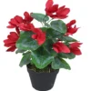 Leaf 38cm Artificial Cylamen Plant Red -HOMCO Garden Shop 38cm artificial cylamen plant red5060532975974 01c MP