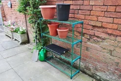 4 Tier Greenhouse Staging / Shelves H: 110cm W: 86cm & D: 30cm -HOMCO Garden Shop 4 tier greenhouse staging shelves h 110cm w 86cm d 30cm5056589102258 02c MP