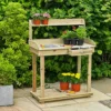 92cm Wide Wooden Greenhouse / Garden Potting Table / Bench -HOMCO Garden Shop 92cm wide wooden greenhouse garden potting table bench5056589102234 01c MP