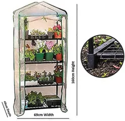 Abaseen 4 Tier Mini Greenhouse With Frame And Cover, Greenhouses For The Garden Outdoor, Patio And Backyard 160x69x49cm (HxWxD) -HOMCO Garden Shop abaseen 4 tier mini greenhouse with frame and cover greenhouses for the garden outdoor patio and backyard 160x69x49cm hxwxd 5056533586073 02c MP