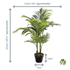 Best Artificial 100cm - 3ft 6" Areca Palm Tree - Indoor Outdoor -HOMCO Garden Shop best artificial 100cm 3ft 6 areca palm tree indoor outdoor5060256549826 02c MP