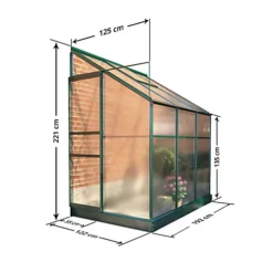 BillyOh Polycarbonate Lean-To Greenhouse - 4x6 Green -HOMCO Garden Shop billyoh polycarbonate lean to greenhouse 4x6 green5055715933513 02c MP