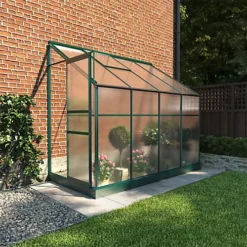 BillyOh Polycarbonate Lean-To Greenhouse - 4x8 Green -HOMCO Garden Shop billyoh polycarbonate lean to greenhouse 4x8 green5055715933520 02c MP