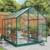 BillyOh Rosette Hobby Aluminium Polycarbonate Greenhouse - 6x8 Green -HOMCO Garden Shop billyoh rosette hobby aluminium polycarbonate greenhouse 6x8 green5055715919487 01c MP