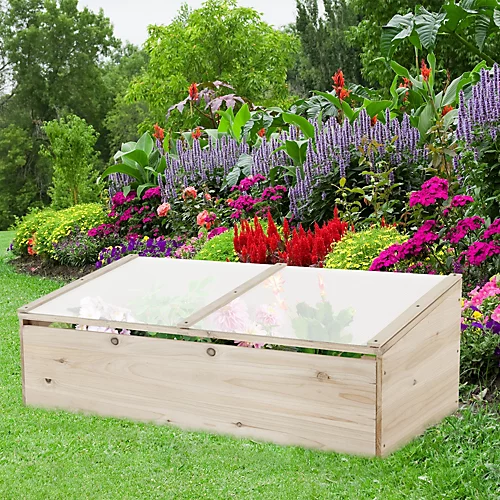 Costway 100 X 50cm Wooden Garden Portable Greenhouse Cold Frame Raised Planter Box 6 Costway 100 X 50cm Wooden Garden Portable Greenhouse Cold Frame Raised Planter Box - Image 4