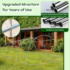 Costway 3MX6M Outdoor Greenhouse Walk-in W/ 10 Roll-up Windows 9 Costway 3MX6M Outdoor Greenhouse Walk-in W/ 10 Roll-up Windows -HOMCO Garden Shop costway 3mx6m outdoor greenhouse walk in w 10 roll up windows6085650664950 04c MP