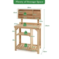 Costway Garden Potting Table Outdoor Potting Bench Wooden Workstation -HOMCO Garden Shop costway garden potting table outdoor potting bench wooden workstation6085649033576 02c MP
