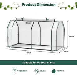Costway Portable Greenhouse W/Roll-Up Zippered Door Indoor Outdoor Green Hot House 7 Costway Portable Greenhouse W/Roll-Up Zippered Door Indoor Outdoor Green Hot House -HOMCO Garden Shop costway portable greenhouse w roll up zippered door indoor outdoor green hot house6085650665018 02c MP