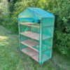 Extra Wide 4 Tier Wooden Mini Greenhouse With Reinforced Cover -HOMCO Garden Shop extra wide 4 tier wooden mini greenhouse with reinforced cover5056589502485 01c MP