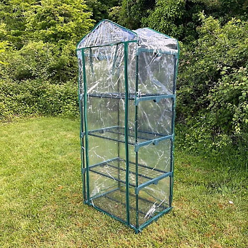 Four Tier Mini Greenhouse With Clear View Cover 3 Four Tier Mini Greenhouse With Clear View Cover