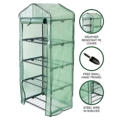 Greenhouse 4 Tier With PE Cover -HOMCO Garden Shop greenhouse 4 tier with pe cover5055986136729 02c MP