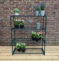 Greenhouse Staging Shelving Racking 4 Tier (Pack Of 2) -HOMCO Garden Shop greenhouse staging shelving racking 4 tier pack of 2 5060266598654 02c MP