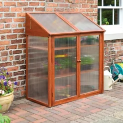 Hardwood Mini Greenhouse L X63 W X120 Hx144 Cm -HOMCO Garden Shop hardwood mini greenhouse l x63 w x120 hx144 cm5013856998228 02c MP