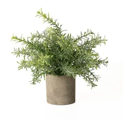 Hill Interiors Rosemary Stone Effect Artificial Plant Green (24cm X 24cm X 24cm)