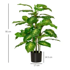 HOMCOM Artificial Evergreen Tree Fake Plant In Pot Indoor Outdoor Décor 95cm -HOMCO Garden Shop homcom artificial evergreen tree fake plant in pot indoor outdoor d cor 95cm5056534539795 03c MP
