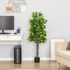 HOMCOM Artificial Lemon Tree Fake Plant In Pot Indoor Outdoor Décor 135cm -HOMCO Garden Shop homcom artificial lemon tree fake plant in pot indoor outdoor d cor 135cm5056534539849 01c MP