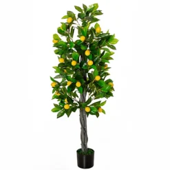 HOMCOM Artificial Lemon Tree Fake Plant In Pot Indoor Outdoor Décor 135cm -HOMCO Garden Shop homcom artificial lemon tree fake plant in pot indoor outdoor d cor 135cm5056534539849 02c MP
