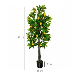 HOMCOM Artificial Lemon Tree Fake Plant In Pot Indoor Outdoor Décor 135cm -HOMCO Garden Shop homcom artificial lemon tree fake plant in pot indoor outdoor d cor 135cm5056534539849 03c MP