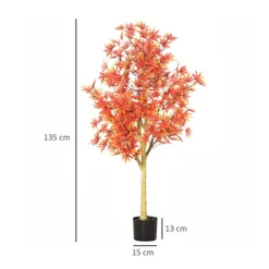 HOMCOM Artificial Realistic Red Maple Tree Faux Plant For Indoor Décor -HOMCO Garden Shop homcom artificial realistic red maple tree faux plant for indoor d cor5056534539962 03c MP