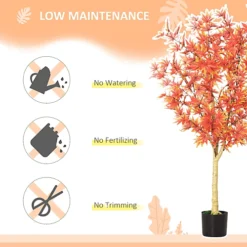 HOMCOM Artificial Realistic Red Maple Tree Faux Plant For Indoor Décor -HOMCO Garden Shop homcom artificial realistic red maple tree faux plant for indoor d cor5056534539962 06c MP