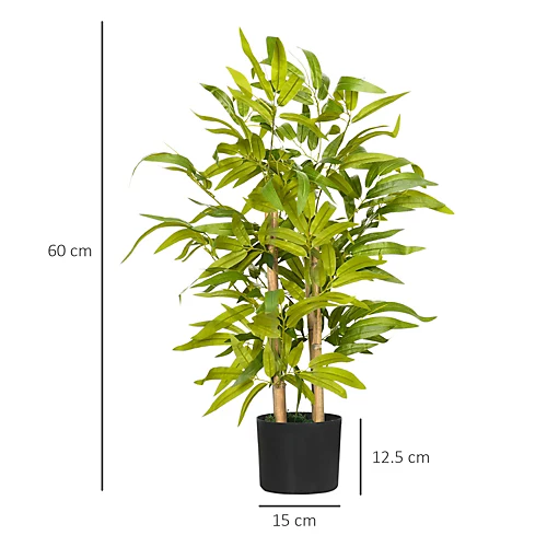 HOMCOM Potted Artificial Plants Bamboo Tree For Desk Indoor Outdoor, 60cm 5 HOMCOM Potted Artificial Plants Bamboo Tree For Desk Indoor Outdoor, 60cm - Image 3