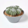 Homescapes Artificial Barrel Cactus Arrangement In Round Grey Pot, 17 Cm Tall -HOMCO Garden Shop homescapes artificial barrel cactus arrangement in round grey pot 17 cm tall5055967498709 01c MP