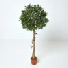Homescapes Green 4ft Ficus Topiary Artificial Tree With Pot, 125 Cm