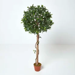 Homescapes Green 4ft Ficus Topiary Artificial Tree With Pot, 125 Cm