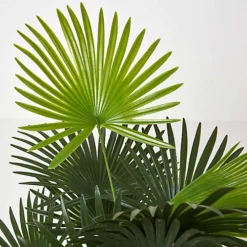 Homescapes Green 'Lady Palm' Tree Artificial Rhapis Plant With Pot, 90 Cm -HOMCO Garden Shop homescapes green lady palm tree artificial rhapis plant with pot 90 cm5055967456143 04c MP