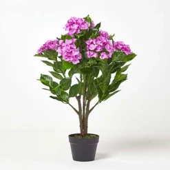 Homescapes Lilac Hydrangea Artificial Plant With Pot, 85 Cm