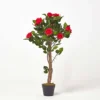 Homescapes Red Potted Rose Tree Artificial Plant With Lifelike Green Leaves And Single Trunk, 90 Cm -HOMCO Garden Shop homescapes red potted rose tree artificial plant with lifelike green leaves and single trunk 90 cm5055967456204 01c MP