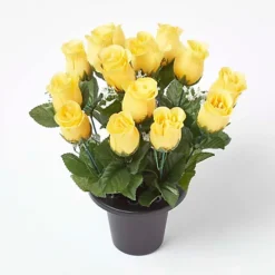 Homescapes Set Of 3 Rosebuds With Gypsohila In Grave Vase -HOMCO Garden Shop homescapes set of 3 rosebuds with gypsohila in grave vase5056280725916 04c MP
