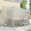 Livingandhome 10 X 4 Ft Lean To Polycarbonate Greenhouse With Sliding Door And Window -HOMCO Garden Shop livingandhome 10 x 4 ft lean to polycarbonate greenhouse with sliding door and window0735940255424 01c MP
