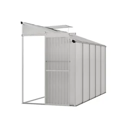 Livingandhome 10 X 4 Ft Lean To Polycarbonate Greenhouse With Sliding Door And Window -HOMCO Garden Shop livingandhome 10 x 4 ft lean to polycarbonate greenhouse with sliding door and window0735940255424 03c MP