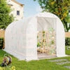 Livingandhome 13 X 6 Ft White Outdoor Outdoor Walk In Tunnel Steel Frame Greenhouse With Roll Up Door Windows 2 Livingandhome 13 X 6 Ft White Outdoor Outdoor Walk In Tunnel Steel Frame Greenhouse With Roll Up Door Windows -HOMCO Garden Shop livingandhome 13 x 6 ft white outdoor outdoor walk in tunnel steel frame greenhouse with roll up door windows0670586480369 01c MP