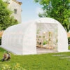 Livingandhome 19 X 10 Ft White Outdoor Walk In Tunnel Steel Frame Greenhouse With Roll Up Door Windows 1 Livingandhome 19 X 10 Ft White Outdoor Walk In Tunnel Steel Frame Greenhouse With Roll Up Door Windows -HOMCO Garden Shop livingandhome 19 x 10 ft white outdoor walk in tunnel steel frame greenhouse with roll up door windows0670586480376 01c MP