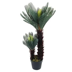 Livingandhome 2 Trunk Artificial Cycas Tree Indoor Decorative Plant In Black Pot 90 Cm -HOMCO Garden Shop livingandhome 2 trunk artificial cycas tree indoor decorative plant in black pot 90 cm0735940257992 02c MP