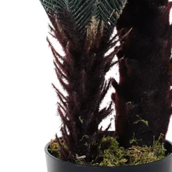 Livingandhome 2 Trunk Artificial Cycas Tree Indoor Decorative Plant In Black Pot 90 Cm -HOMCO Garden Shop livingandhome 2 trunk artificial cycas tree indoor decorative plant in black pot 90 cm0735940257992 04c MP