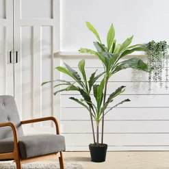 Livingandhome 3 Trunk Artificial Asplenium Nidus Tree House Plant Indoor Plant In Black Pot 105 Cm -HOMCO Garden Shop livingandhome 3 trunk artificial asplenium nidus tree house plant indoor plant in black pot 105 cm0735940251402 03c MP