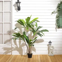 Livingandhome 4 Trunk Artificial Asplenium Nidus Tree House Plant Indoor Plant In Black Pot 125 Cm -HOMCO Garden Shop livingandhome 4 trunk artificial asplenium nidus tree house plant indoor plant in black pot 125 cm0735940251419 03c MP
