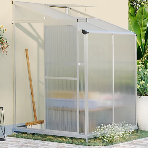 Livingandhome 4 X 4 Ft Lean To Polycarbonate Greenhouse With Window Opening And Base 3 Livingandhome 4 X 4 Ft Lean To Polycarbonate Greenhouse With Window Opening And Base