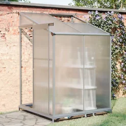 Livingandhome 4 X 4 Ft Lean To Polycarbonate Greenhouse With Window Opening And Base 7 Livingandhome 4 X 4 Ft Lean To Polycarbonate Greenhouse With Window Opening And Base -HOMCO Garden Shop livingandhome 4 x 4 ft lean to polycarbonate greenhouse with window opening and base0735940255479 02c MP