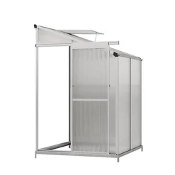 Livingandhome 4 X 4 Ft Lean To Polycarbonate Greenhouse With Window Opening And Base 8 Livingandhome 4 X 4 Ft Lean To Polycarbonate Greenhouse With Window Opening And Base -HOMCO Garden Shop livingandhome 4 x 4 ft lean to polycarbonate greenhouse with window opening and base0735940255479 03c MP
