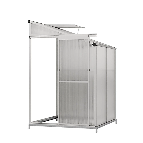 Livingandhome 4 X 4 Ft Lean To Polycarbonate Greenhouse With Window Opening And Base 5 Livingandhome 4 X 4 Ft Lean To Polycarbonate Greenhouse With Window Opening And Base - Image 3