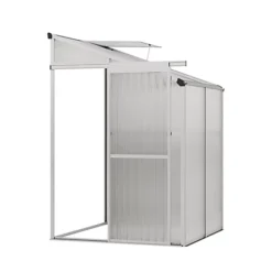 Livingandhome 4 X 4 Ft Lean To Polycarbonate Greenhouse With Window Opening -HOMCO Garden Shop livingandhome 4 x 4 ft lean to polycarbonate greenhouse with window opening0735940255486 03c MP